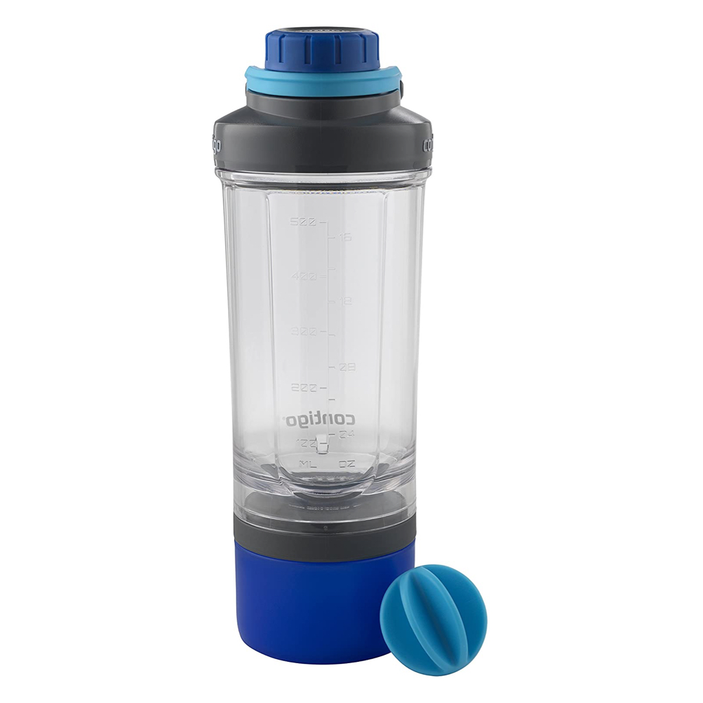 Vaso Contigo® Shake & Go Fit Mixer with Protein Storage Cont Carolina Blue 22oz