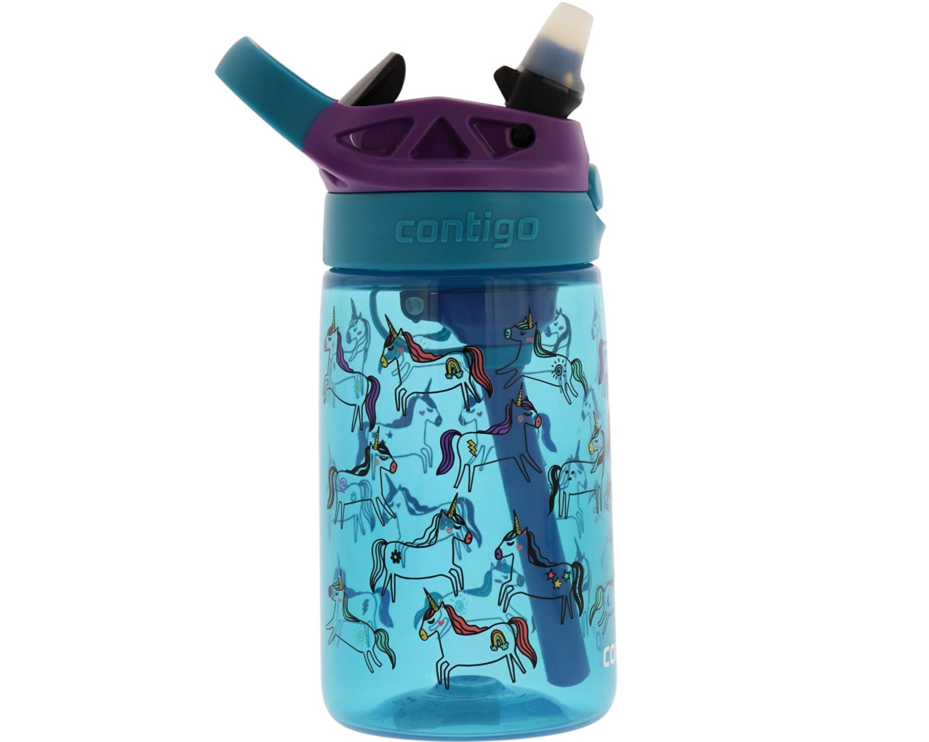 Contigo AUTOSPOUT Water Bottle, 14 oz, Unicorns